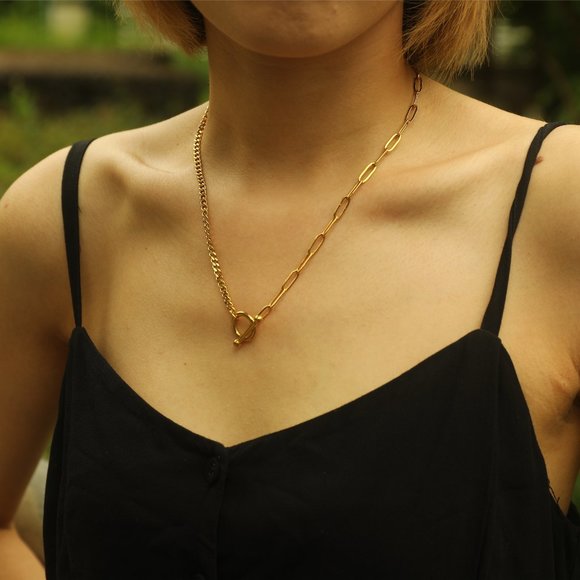 CHARLOTTE T-Bar Mix Chain Necklace - Picture 8 of 10